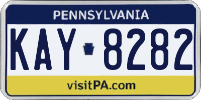 PA license plate KAY8282