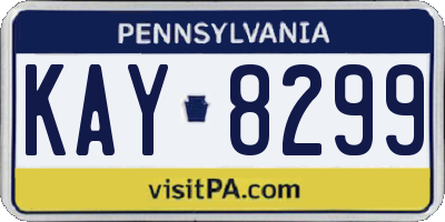 PA license plate KAY8299