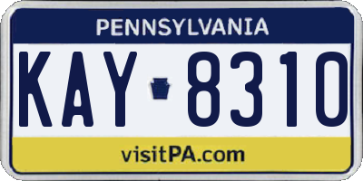 PA license plate KAY8310