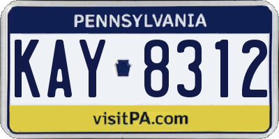 PA license plate KAY8312