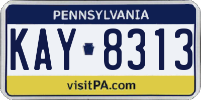 PA license plate KAY8313
