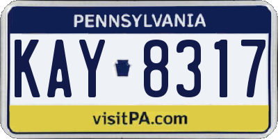 PA license plate KAY8317