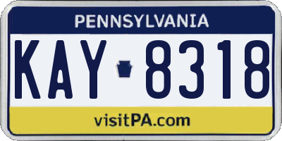 PA license plate KAY8318