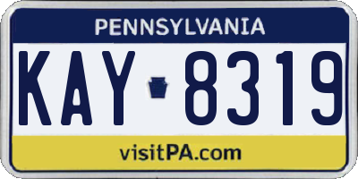PA license plate KAY8319