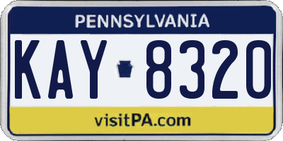 PA license plate KAY8320