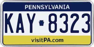PA license plate KAY8323