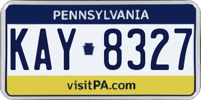 PA license plate KAY8327