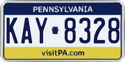 PA license plate KAY8328