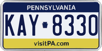 PA license plate KAY8330
