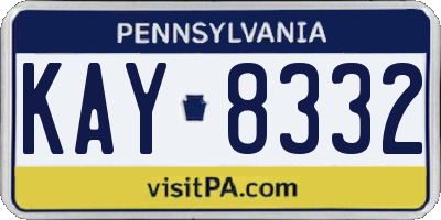 PA license plate KAY8332