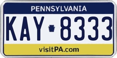 PA license plate KAY8333
