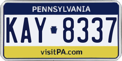 PA license plate KAY8337