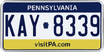 PA license plate KAY8339
