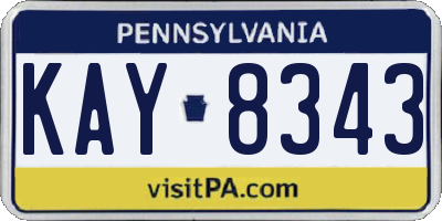 PA license plate KAY8343