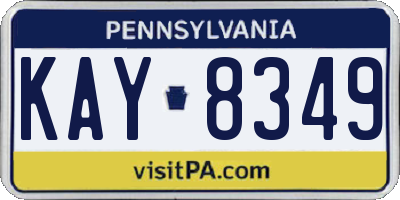 PA license plate KAY8349
