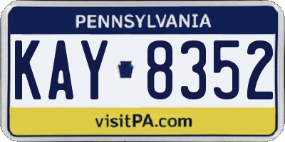 PA license plate KAY8352