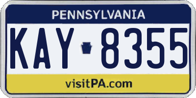 PA license plate KAY8355