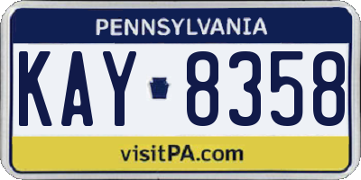 PA license plate KAY8358