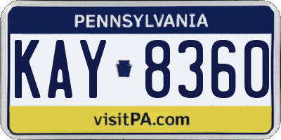 PA license plate KAY8360