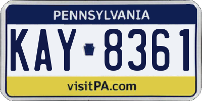 PA license plate KAY8361