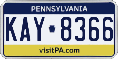 PA license plate KAY8366