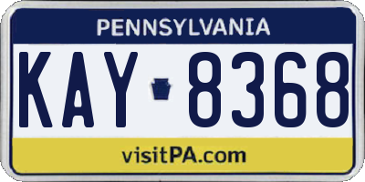 PA license plate KAY8368