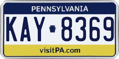 PA license plate KAY8369