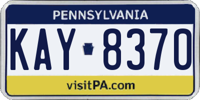 PA license plate KAY8370