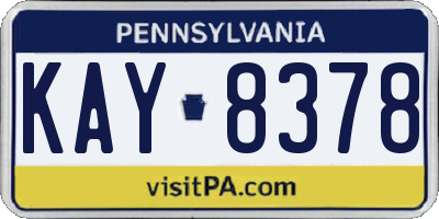 PA license plate KAY8378
