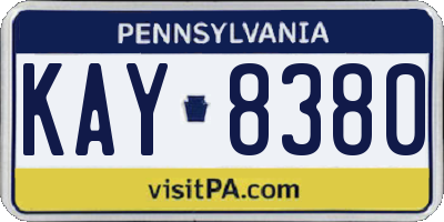 PA license plate KAY8380
