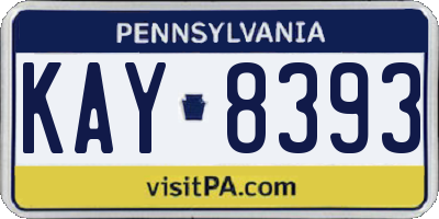 PA license plate KAY8393