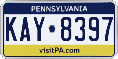 PA license plate KAY8397