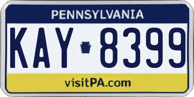 PA license plate KAY8399