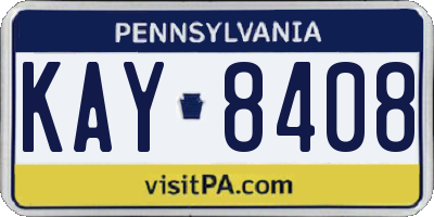 PA license plate KAY8408