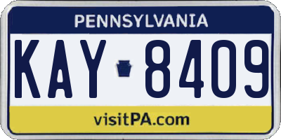 PA license plate KAY8409