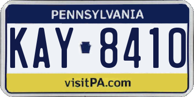PA license plate KAY8410