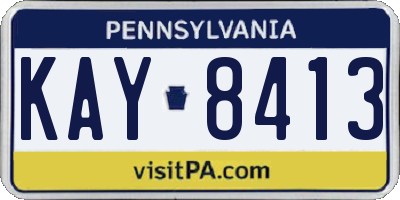 PA license plate KAY8413