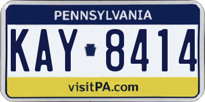 PA license plate KAY8414