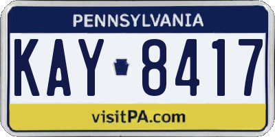 PA license plate KAY8417