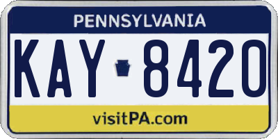 PA license plate KAY8420