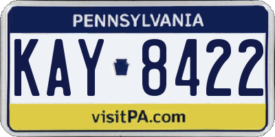 PA license plate KAY8422