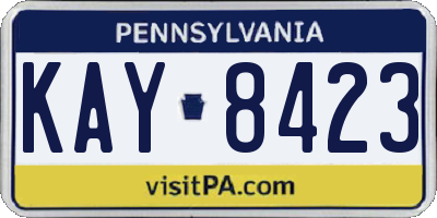 PA license plate KAY8423