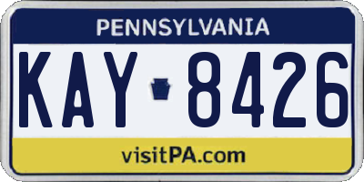 PA license plate KAY8426