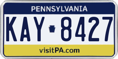 PA license plate KAY8427