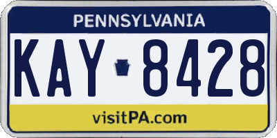PA license plate KAY8428