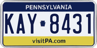 PA license plate KAY8431