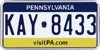 PA license plate KAY8433