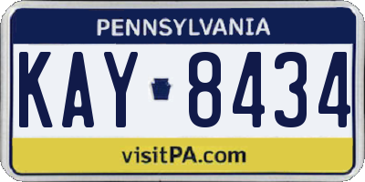 PA license plate KAY8434