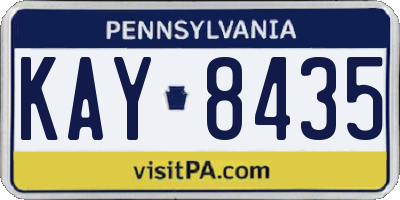 PA license plate KAY8435