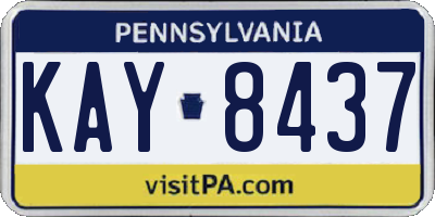 PA license plate KAY8437